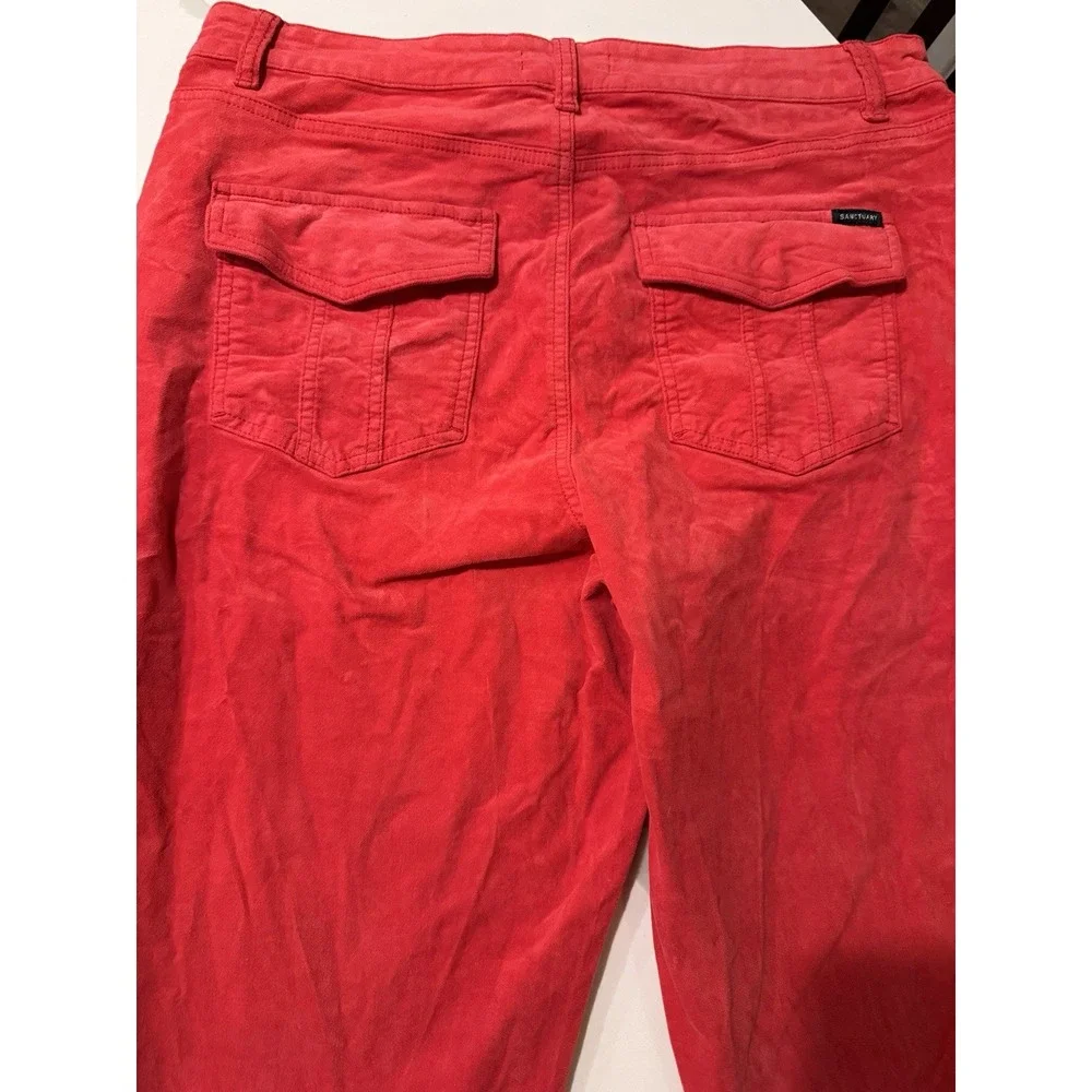 SANCTUARY Peace Maker Velveteen Pants Women's‎ Size 34 Red New!